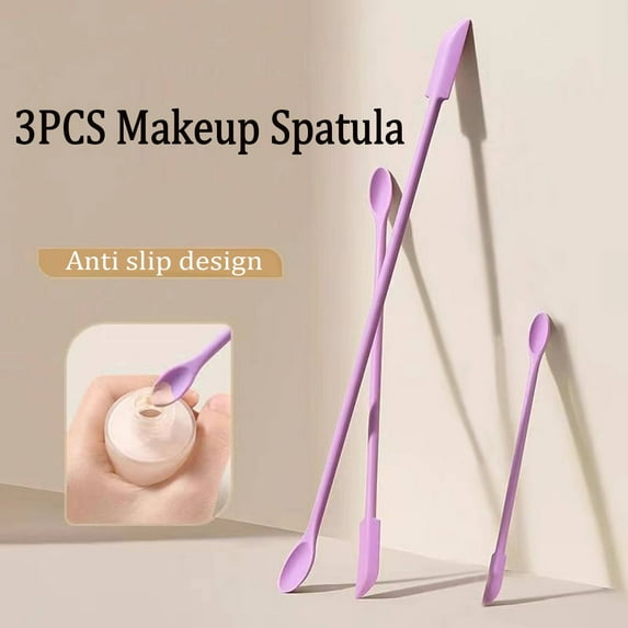 LShunze Mini Spatula 3Pcs Small Silicone Spatula Colorful Thin Spatula Jar Scraper Lotion Stirrer Set Food Grade for Kitchen and Beauty
