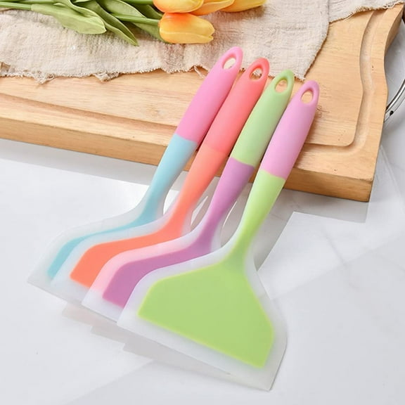 LShunze Silicone Pancakes Spatula,Wide Pancakes Spatula Turner for Eggs Fish Pizza and Steak Shovel Omelette Spatulas for Nonstick Cookware,Heat Resistant Kitchen Flipper Spatulas for Cooking