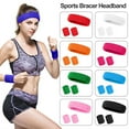thumbnail image 1 of LShunze Sweatband Set Sports Headband Wristband Set Sweatbands Terry Cloth Wristband Wrist Sweatband Headbands Moisture Wicking Sweat Absorbing Head Band, 1 of 8