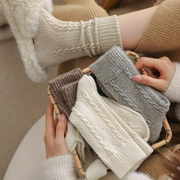 LShunze Thermal Slipper Socks, Unisex Anti Slip Hospital Socks Women Winter Soft Warm Cozy Fluffy Plush Grip Socks 1 Pair