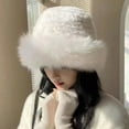 thumbnail image 1 of LShunze Winter Bucket Hat Fluffy Faux Fur Fisherman Plush Warm Hats Cute Fuzzy Bucket Hat for Women Cold Weather Headwear Daily Wear, 1 of 8