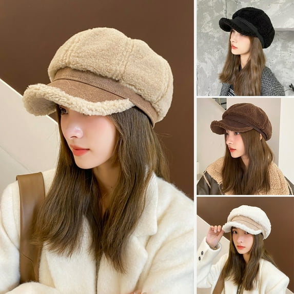 LShunze Womens Corduroy Caps 8 Panel Peaked Cap Vintage Newsboy Paperboy Hats Gatsby Cabbie Cap Painter Tour Hat for Work Travel Daily Wear