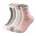 thumbnail image 1 of LShunze Womens Fuzzy Socks Cozy Fluffy Winter Warm Slipper Socks Microfiber Soft Home Sleeping Socks 5 Pairs, 1 of 8