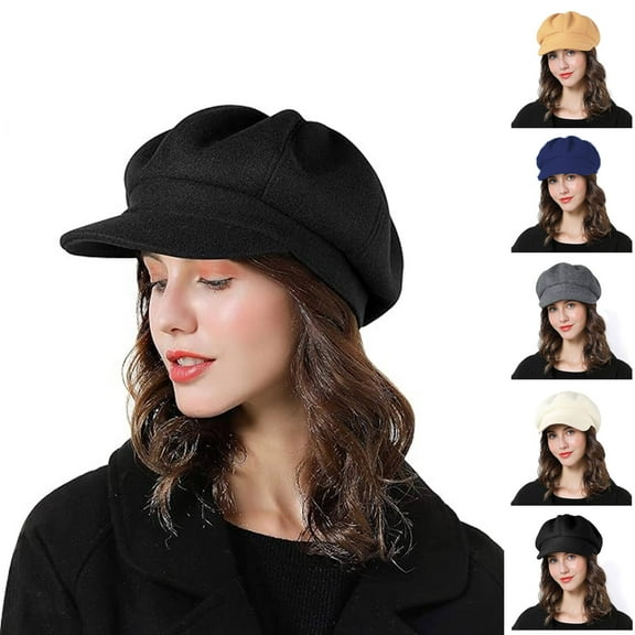 LShunze Womens Newsboy Cap Summer Beret Cap-8 Panels Vintage Cabbie Hat- Octagonal Visor Cap for Women Girls Ladies Gift