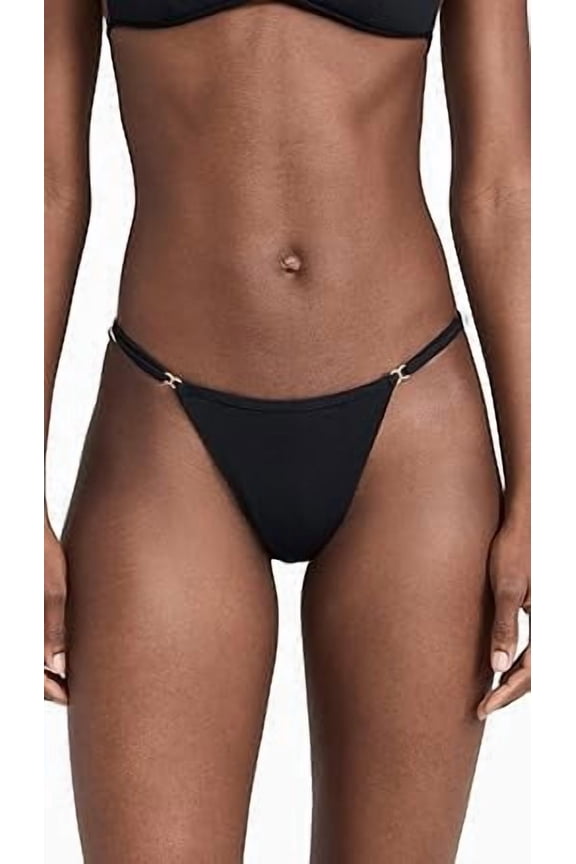 L*Space LSpace Women's Remi Bitsy Bikini Bottoms, Black, L