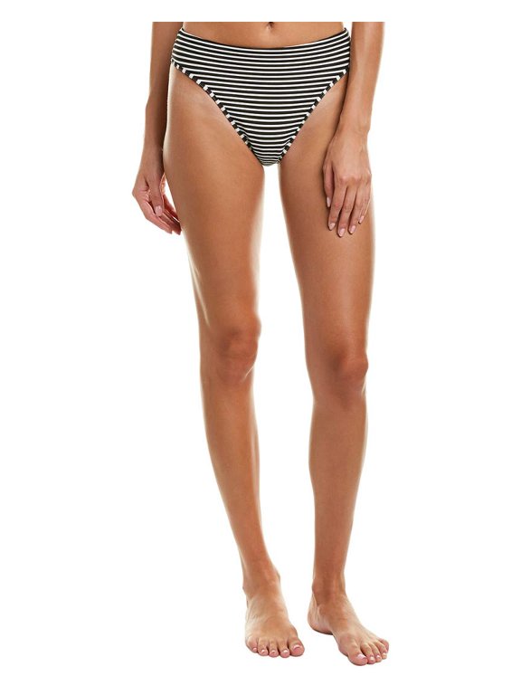 LSpace Women's Ridin' High Pierre High Waist Bikini Bottom Black/Cream Size L