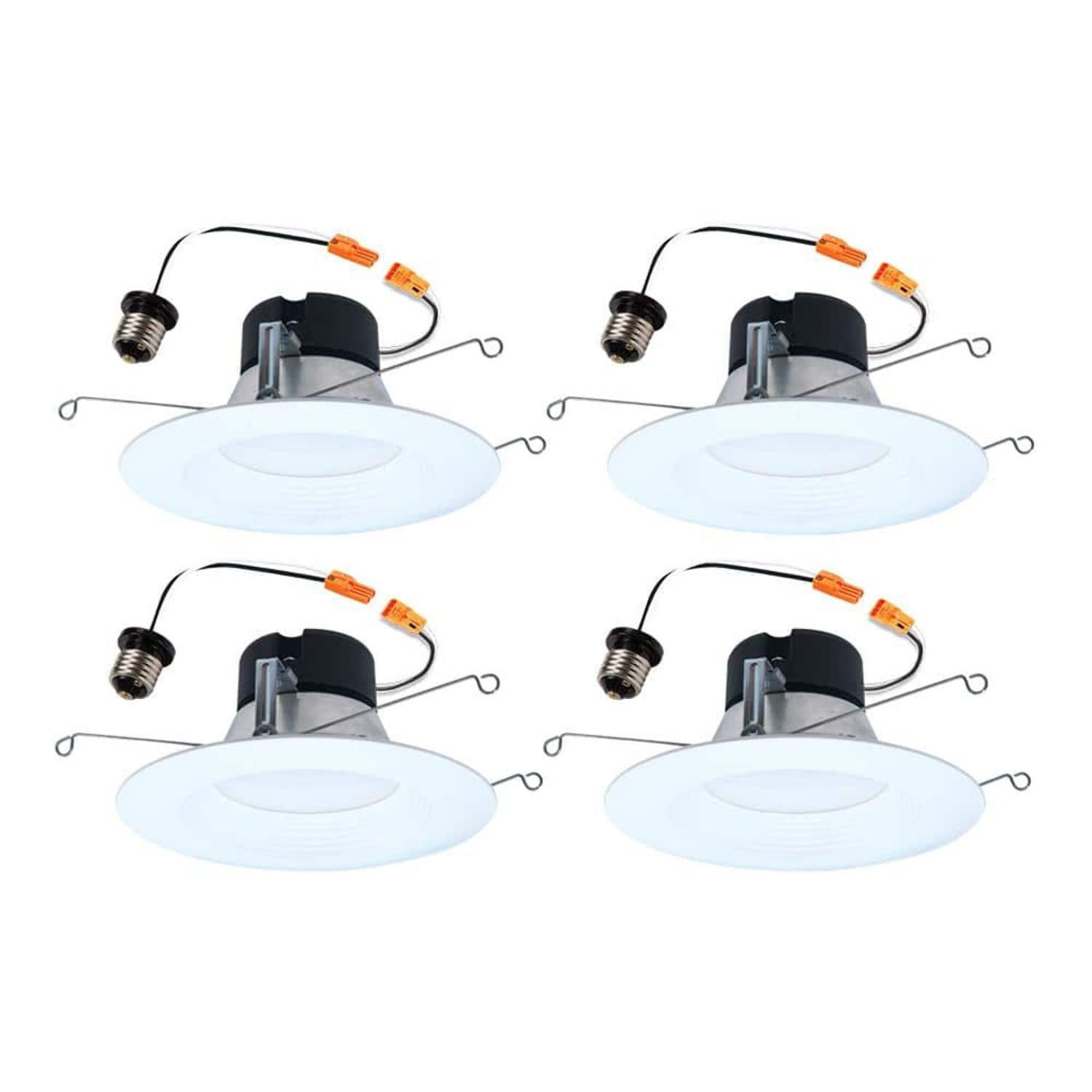 HALO LT 5 / 6 Inch In/Outdoor Recessed LED Trim Can Light, 5CCT 2700K/3000K/3500K/4000k/5000K, 4-Pack, LT56079FS1EWHR4PK