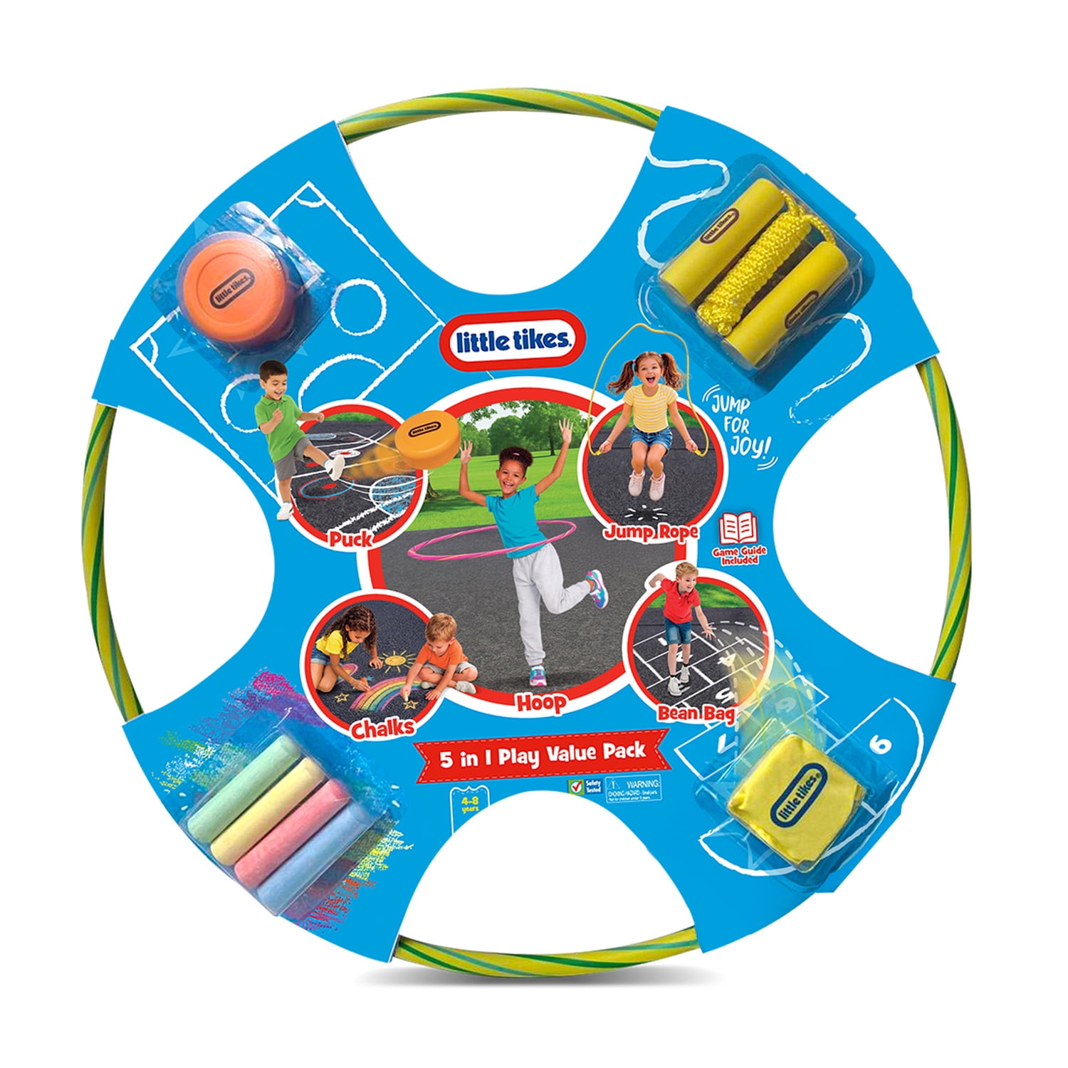 Little Tikes Hula Hoop 5-in-1 Pack for Kids, Outdoor Game Set with Multiple Activities, Active Play Toy Ages 3+