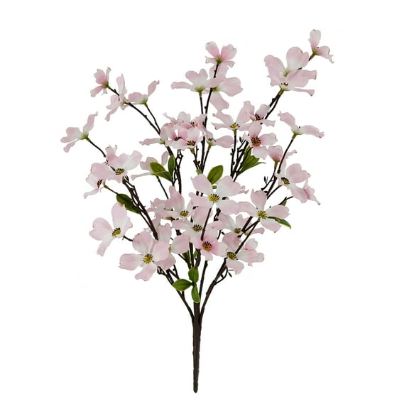 Mainstays 22 inch Artificial Dogwood Bush, Light Pink Color