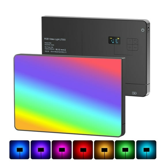 LT003 RGB Video Light Full Color Panel Light 8000mAh Dimmable 2500-9000K CRI 95+ Photo Studio Lamp 266 Beads Livestream ,Long Lasting