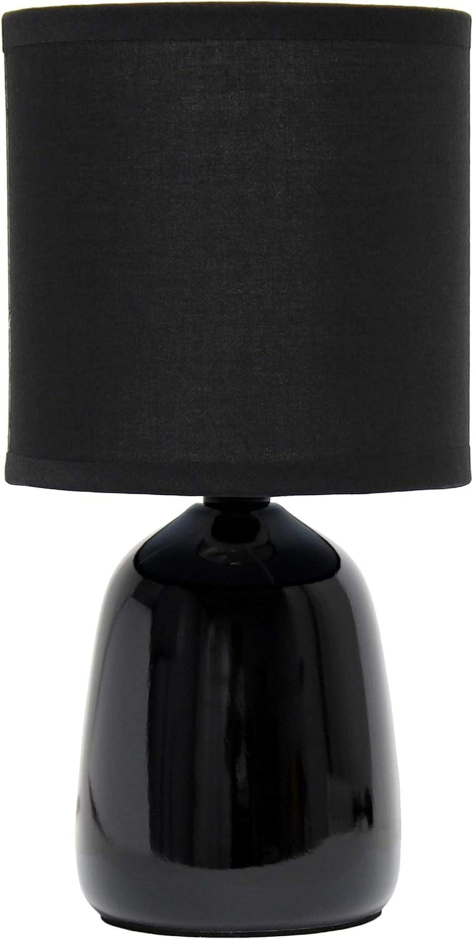 10.04" Black Ceramic Nightstand Lamp with Barrel Shade