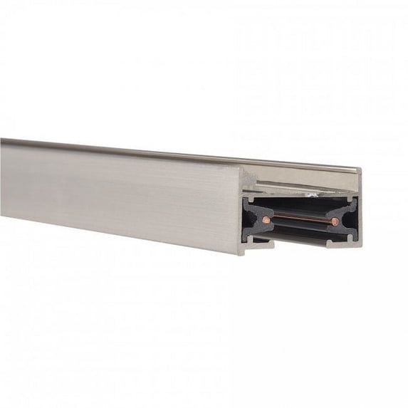 LT4-BN-WAC Lighting-Accessory-Single Circuit L Series Track with 2 End Caps-1.38 Inches Wide by 0.75 Inches High-Brushed Nickel Finish