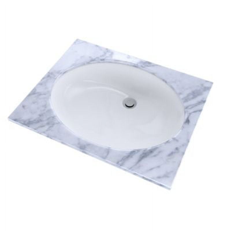 Modern Simplicity Oval Undermount Bathroom Sink in Cream Ceramic