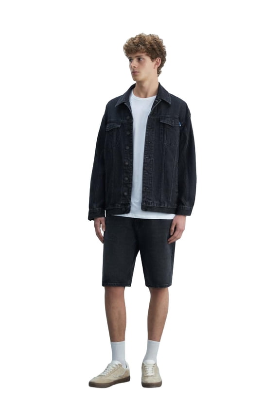 Men's Andreas Oversized Denim Jacket | M - BLACK