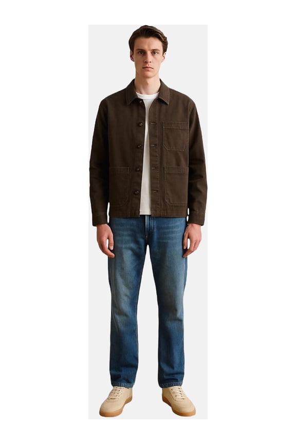 Men's Hayes Buttoned Denim Jacket | L - BLUE
