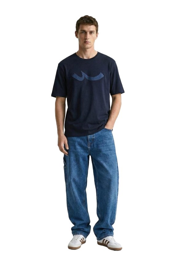 Men's Logo Printed T-Shirt | M - NAVY