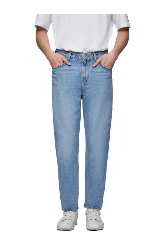 Renar Tapered Leg Mid Waist Jean Trousers | Zip-Up Trousers for Men | 99% Cotton and 1% Elastane Content | 36 - MIX