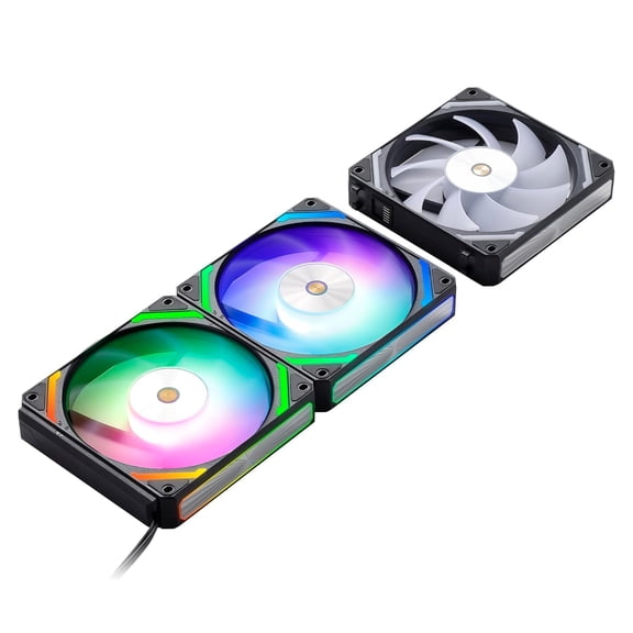 LTC CF-121D 120mm PC Case Fan, Daisy-Chain Connection, 5V 3Pin ARGB Lighting, 4 Pin PWM Case Fan, for Radiator/Computer Case Cooling, 120x120x25mm, 3 Pack, Black