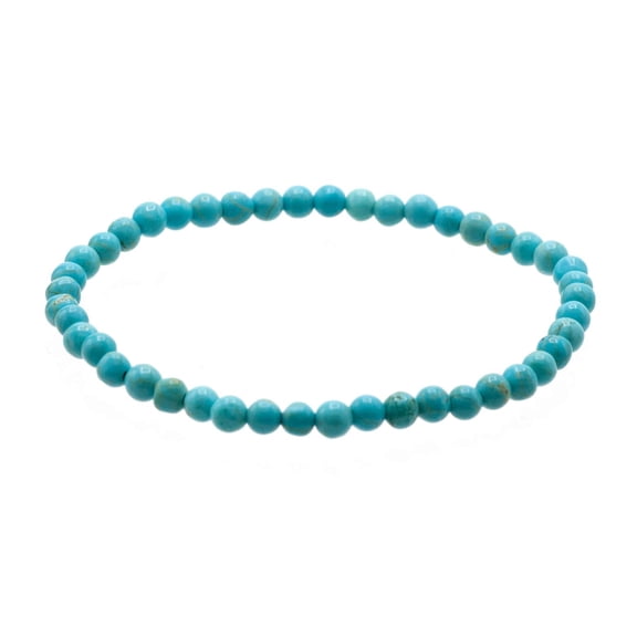 LTC Designs 4 mm Round Stabilized Turquoise Stackable Stretch Bracelet, 8" for Men. Women,and Friends. Great Jewelry Gift. It's a Perfect Accent Color for Your Jewelry Collection