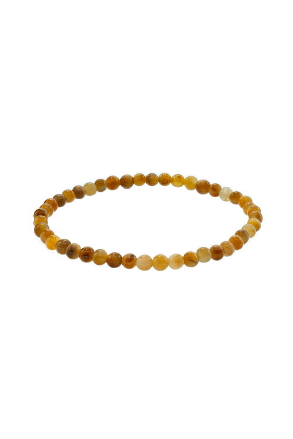 4mm Round Golden Tiger's Eye Stretch Bracelet, 7" for Women, Men, and Young Adults Protection Stone