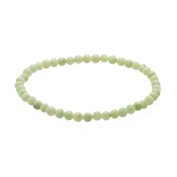LTC Designs 4mm Round Jade Stretch Bracelet, 6.5" for Unisex Adults