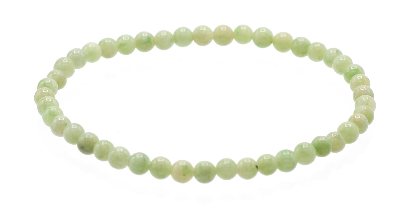 LTC Designs 4mm Round Jade Stretch Bracelet, 8" for Unisex Adults