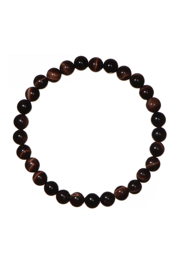 6mm Round Shiny Red Tiger's Eye Stretch Bracelet, 8", for Men and Women