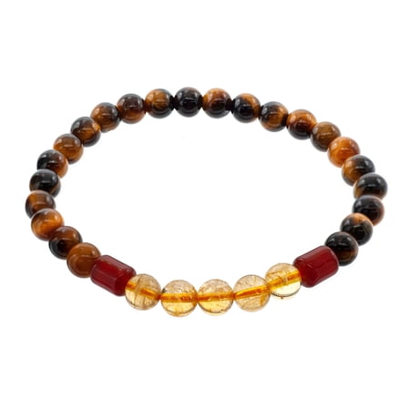 LTC Designs 6mm Tiger Eye Metaphysical Healing Stretch Bracelet, 7.5", for Adults
