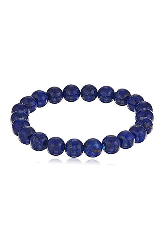 8mm Smooth Round Lapis Lazuli Stretch Bracelets, 7"