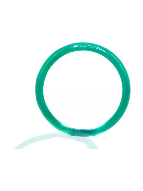 Genuine Green Onyx Gemstone Skinny Thin-band Ring, Size 5.5, for Adults