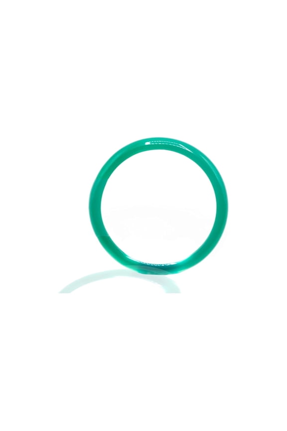 Thin-band Ring with Red-Agate, Green Onyx, and Turquoise-colored Howlite, Size 8, for Adults