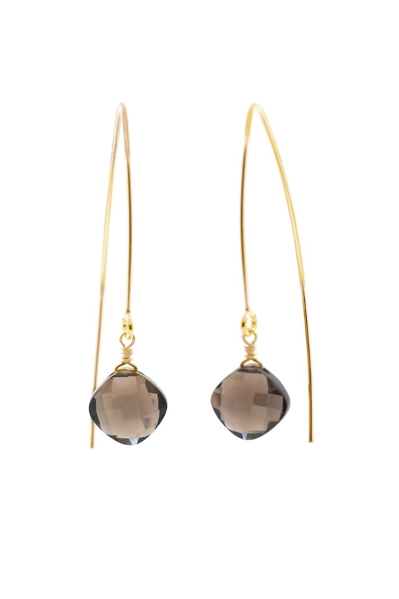 Marquise-Shaped 14k Gold Filled Smoky Quartz Earrings