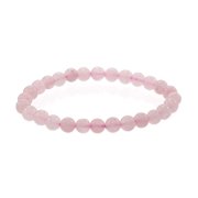 LTC Designs 6mm Round Rose Quartz Stretch Bracelet, 7, for Adults
