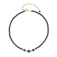 thumbnail image 1 of LTC Designs Smooth Lapis Lazuli and Cloisonnc Beaded Choker Necklace, for Women and Friends, 1 of 7