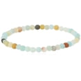 thumbnail image 1 of LTC Designs Smooth Round 4mm Multicolor Matte Amazonite 7.5" Stretch Bracelet for Unisex Adults, 1 of 7