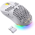 thumbnail image 1 of LTC Mosh Pit 16,000 DPI RGB Wireless Ambidextrous Gaming Mouse with Lightweight Honeycomb Shell, Ergonomic Shape for Right or Left Hand Use, Comfortable 2.4G Mice for PC/Mac/Laptop, White, 1 of 9