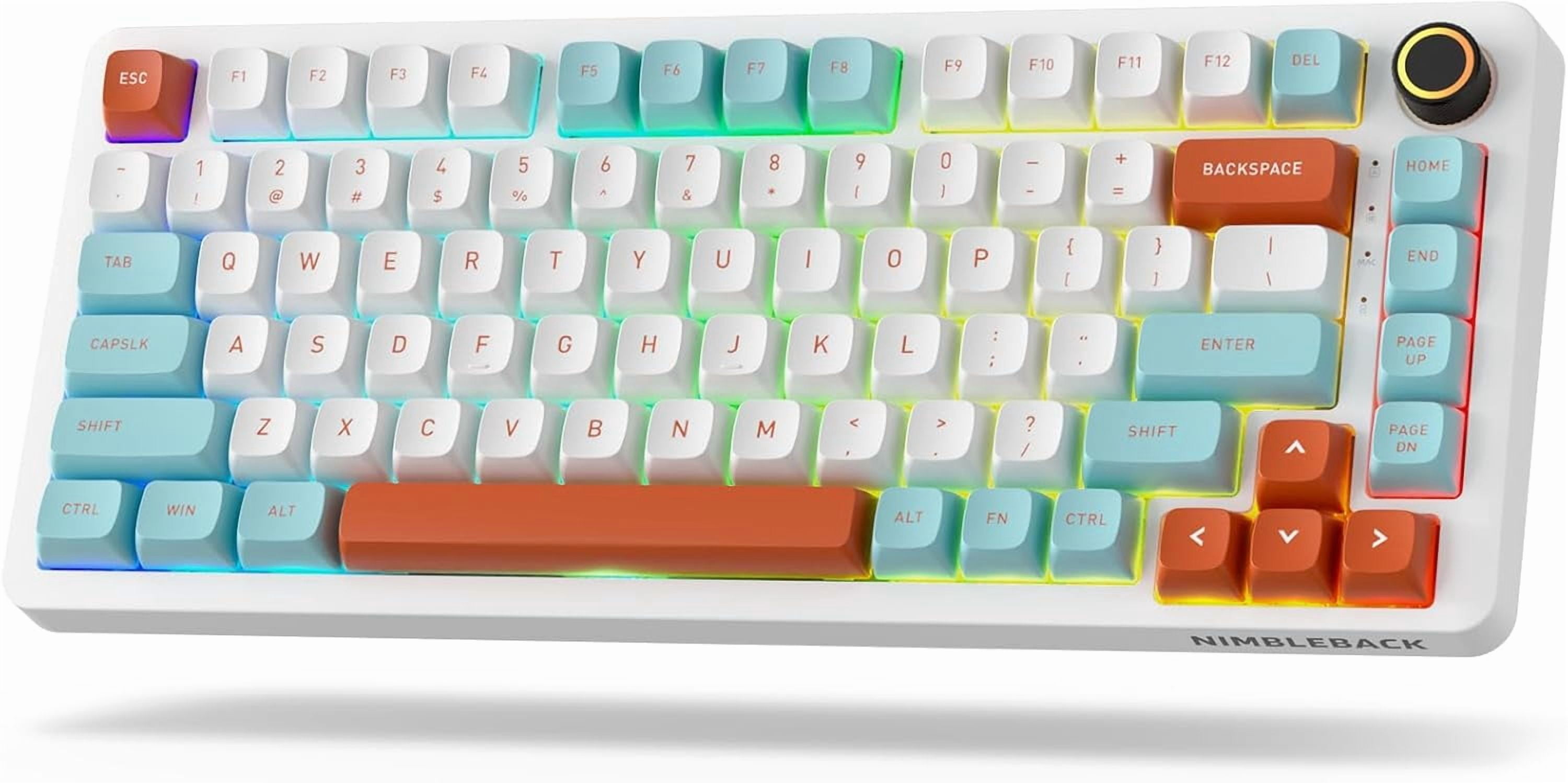 LTC NIMBLEBACK NB832 WIRELESS 75% GASKET MECHANICAL KEYBOARD - WHITE BLUE RED