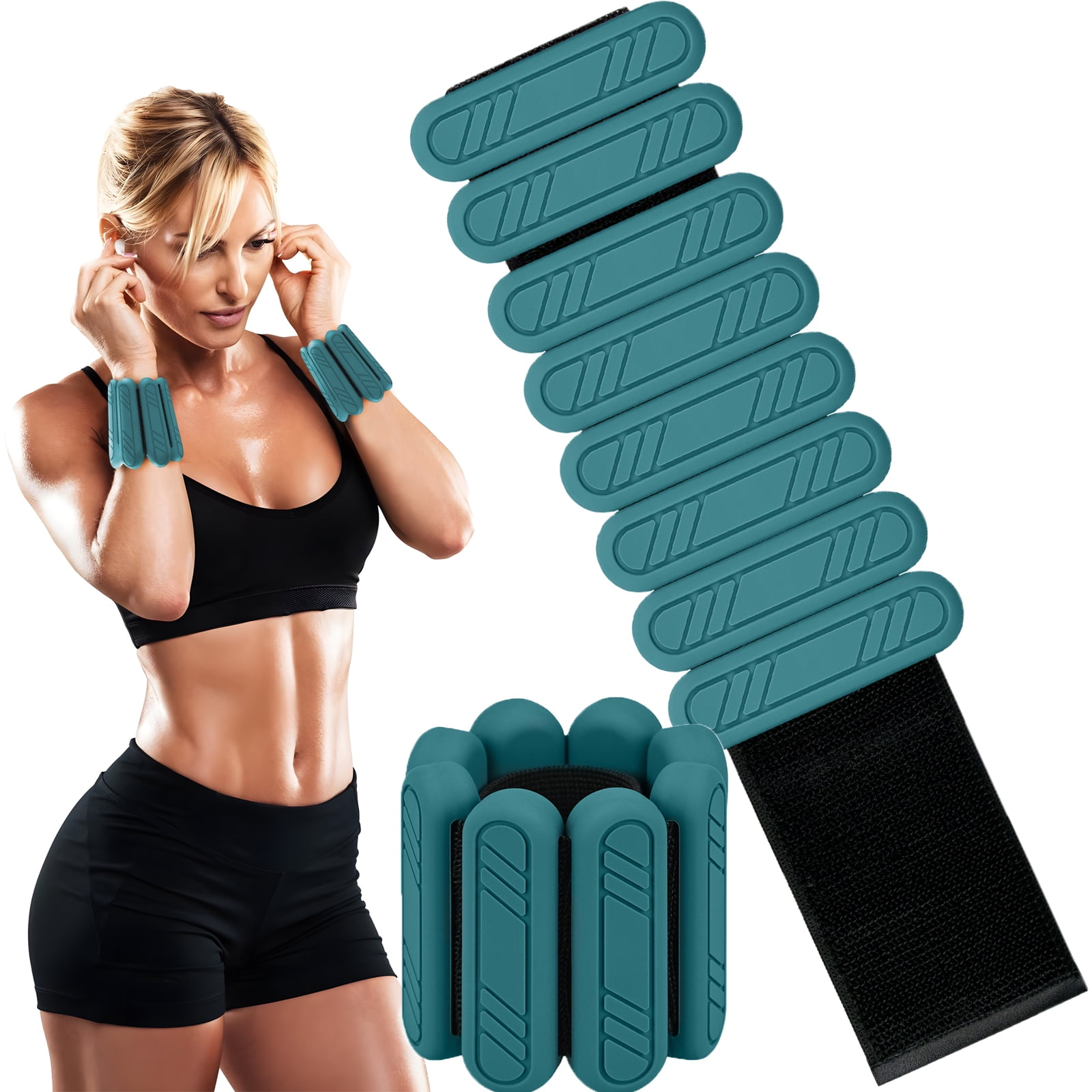 LTECARP Adjustable Ankle & Wrist Weights for Women & Men, 1/2/4 lbs Silicone Design with Comfort Fit - Arm/Leg Workout Weights for Gym, Pilates, Yoga, Walking, Barre, Dance