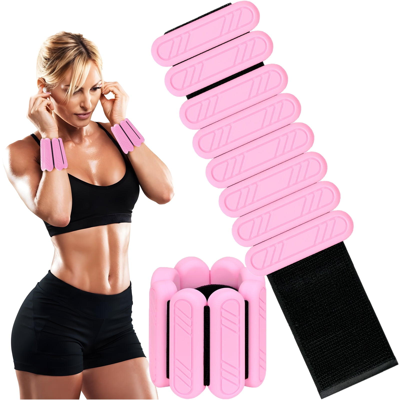 LTECARP Adjustable Ankle & Wrist Weights for Women & Men, 1/2/4 lbs Silicone Design with Comfort Fit - Arm/Leg Workout Weights for Gym, Pilates, Yoga, Walking, Barre, Dance