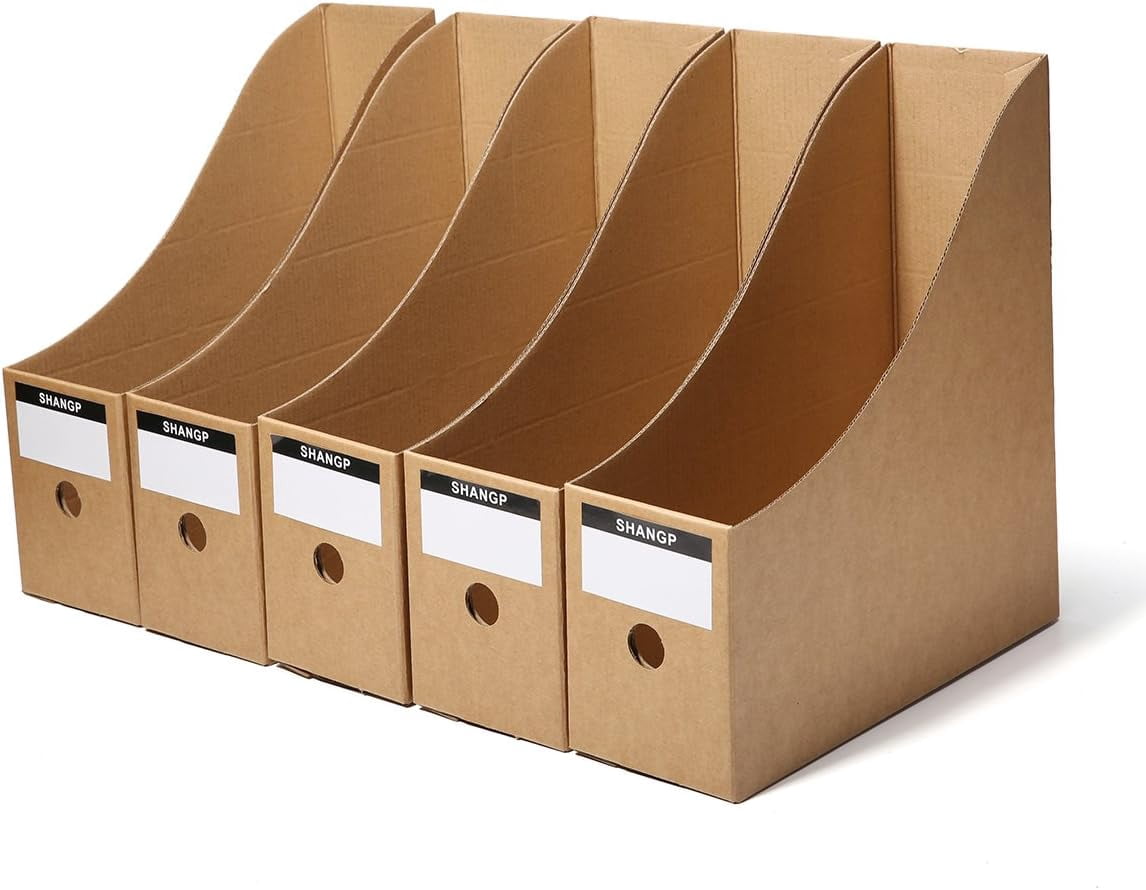 LTEFTLFL 5Pcs File Storage Box Folder Book Frame Kraft Paper Table