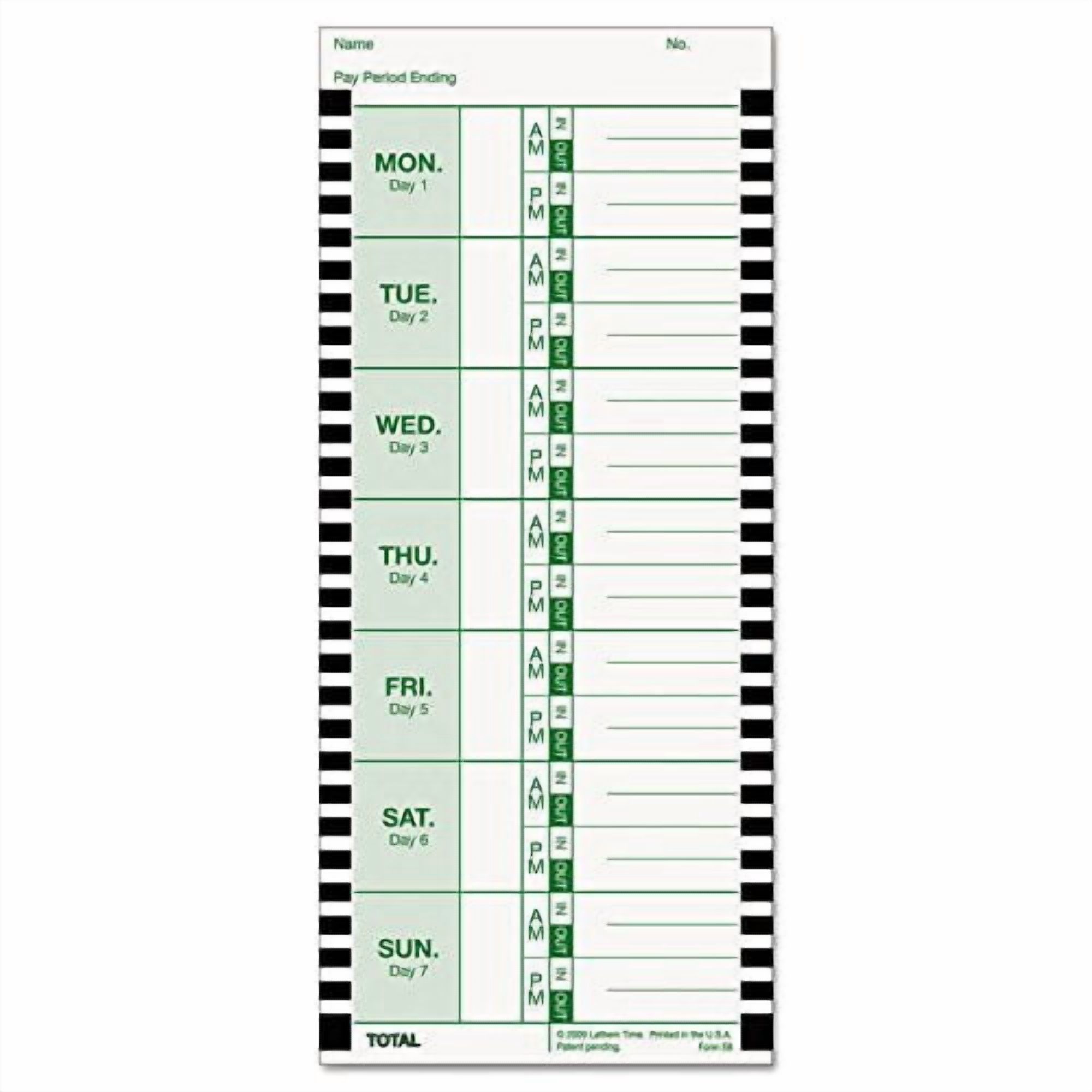 Lathem M2-100 Weekly Time Cards - Double-Sided For Model 2121 Side-Print