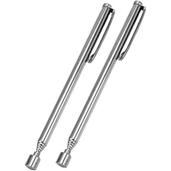 LTKJ 2-Pack Portable Telescopic Magnetic Pick Up Tool,25.6" Extendable Magnet with Pocket Clip,1.5 LB Magnet Sticker for Retrieving Nails Screws Little Tools
