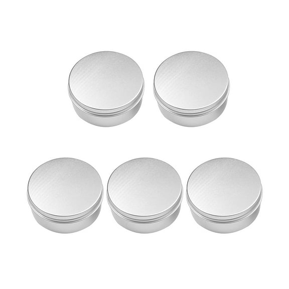 LTKJ 5 Pack 100 ML Metal Round Tins Aluminum Tin Cans Containers with Screw Lid for Salve, Spices or Candies