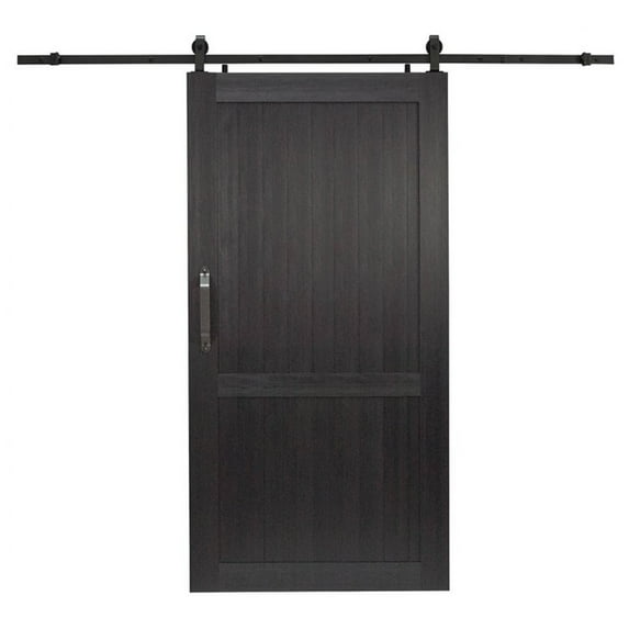 LTL Home Products Millbrooke Ready to Assemble Durable PVC Barn Door, Black