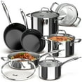 thumbnail image 1 of LTMATE 11-Piece Tri-Ply Stainless Steel Cookware Set, 1 of 8