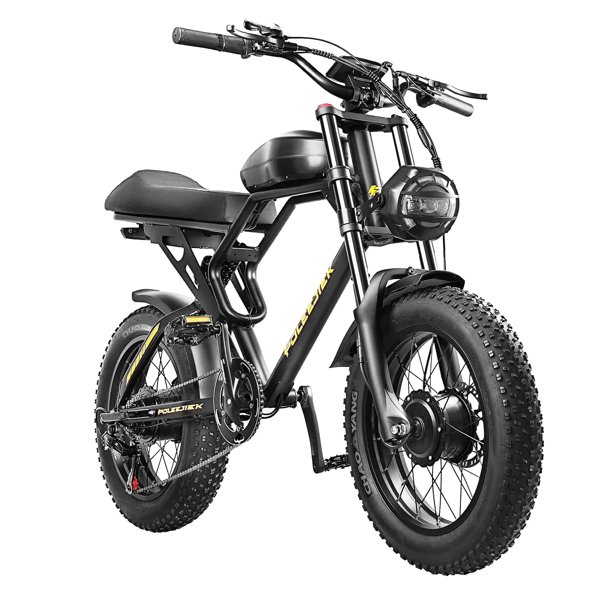 Ltmate 20"*4 Fat Tire Electric Bike for Adults, 3000W Dual Motors, 38MPH, Full Suspension, Hydraulic Disc Brakes, Shima 7 Speeds, Black