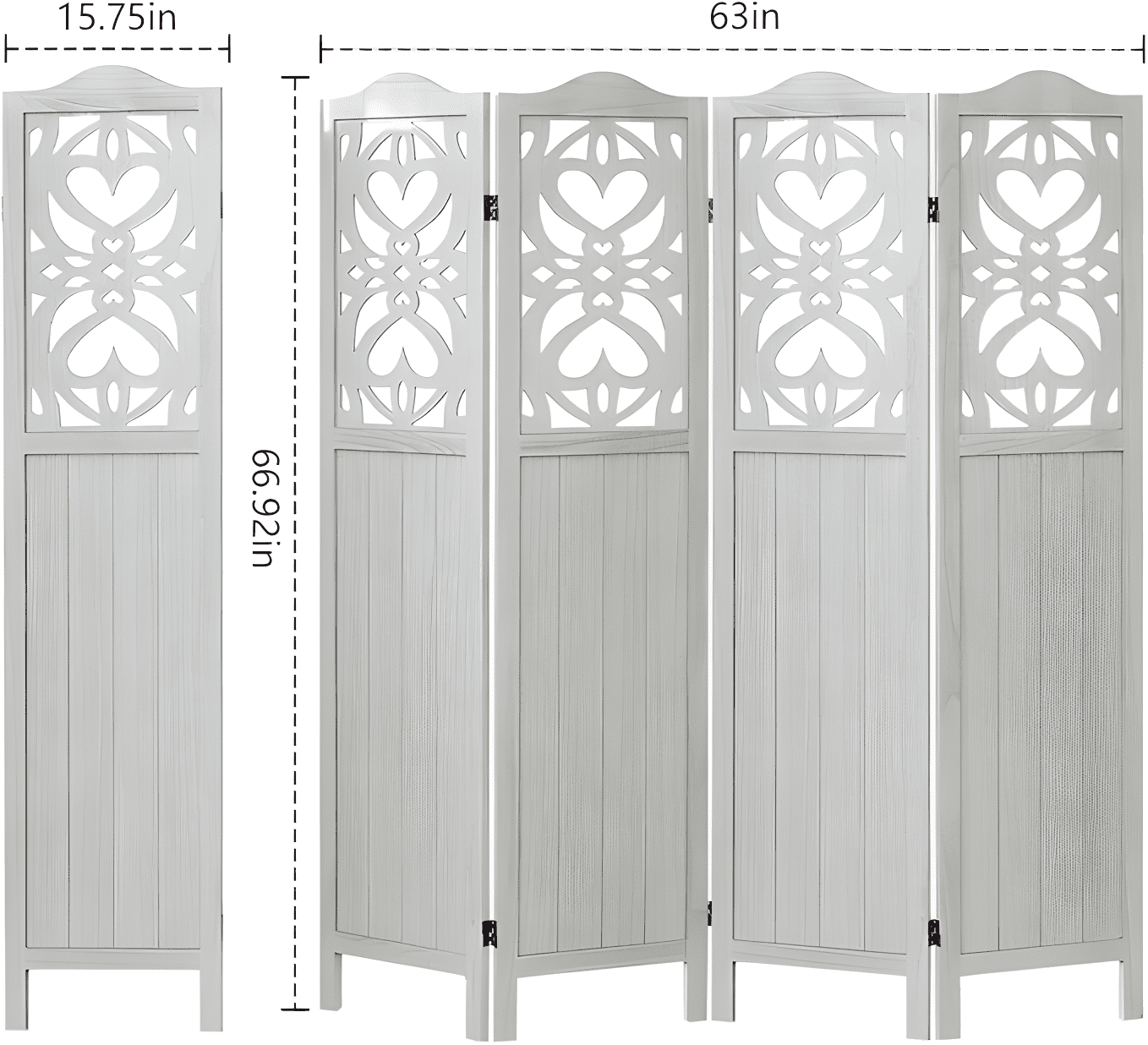 LTMATE 4 Panels Room Divider, Wood Carved Room Dividers and Folding ...