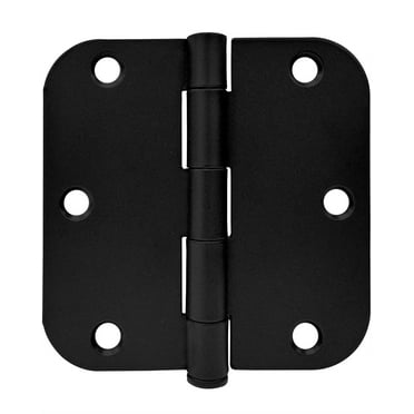 LTMATE Door Hinge 3.5 x 3.5 Inch 5/8" Radius, Matte Black - 3 Pieces Per Pack, Ideal for Standard Interior Doors