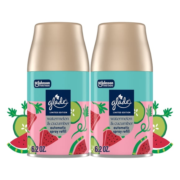 Glade® PlugIns®, Watermelon & Cucumber Large Auto refills, 12.4 oz, 2 Count