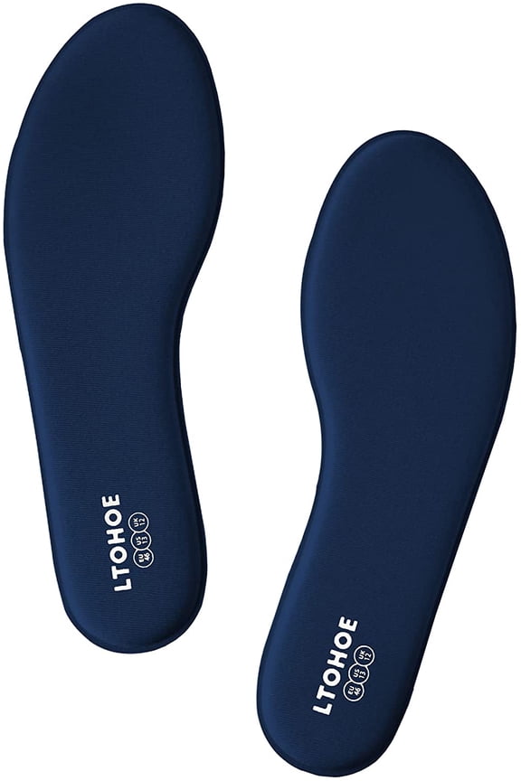 Memory Foam Insoles for Men, Replacement Shoe Inserts for Running Shoes, Hiking Shoes, Sneaker, Cushion Shoe Insoles Shock Absorbing for Foot Pain Relief, Comfort Inner Soles 6mm Navy US 9